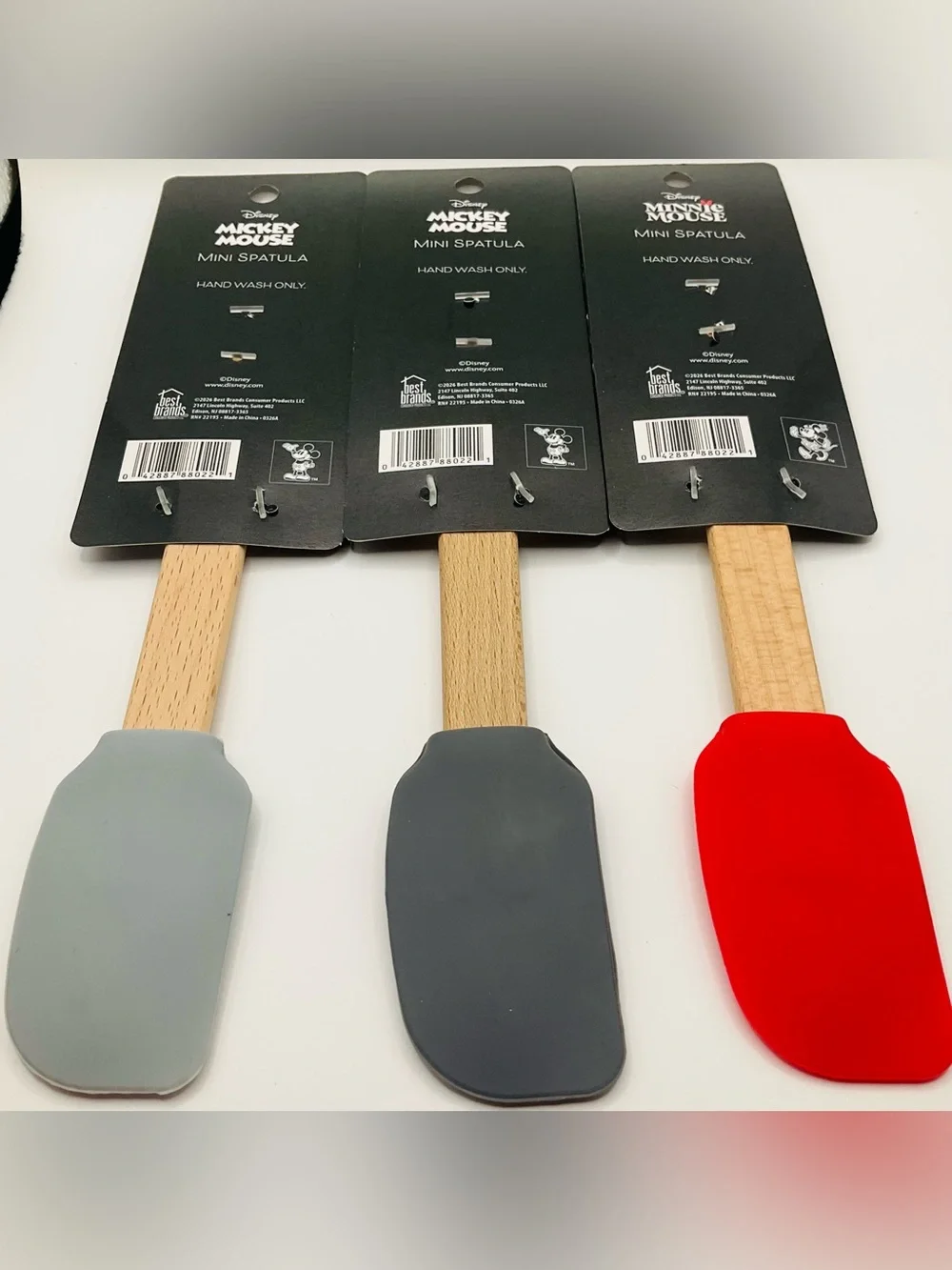 NEW Disney 3pc Mickey & Minnie Mouse Mini Silicon Spatula Set Kitchen Gadgets